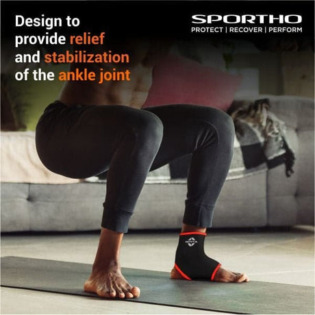 NIVIA Ankle Support Slip in , Ankle Sleeves, Braces or Wraps , For Stability & Joint Support  Available in S | M | L  & Black / Red Color , Used for All kind of impact Sports