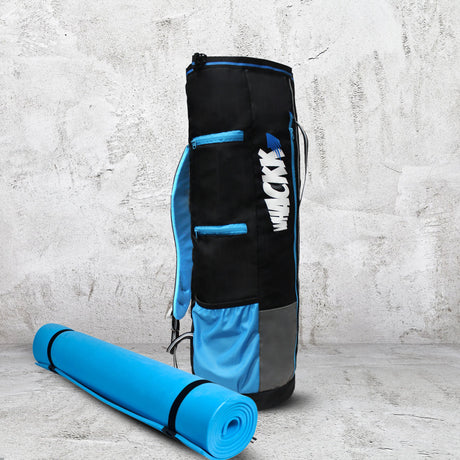 Brute Black Grey Unisex Yoga Aerobics Gym Mat Bags Air Ventilated Pocket for Shoes, Front & Top Open, Carry Way with 3-Way Options i.e. Backpack, Holdable or with a Loop