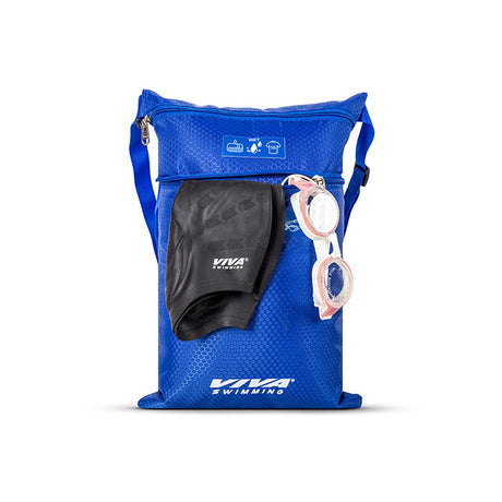 Viva AQUA PRO Drawstring Backpack+ Wet and Dry Pocket for Gym, Beach, Travel, Hiking, Camping Workout Gear Quick Dry Ventilator Mesh Swimming Equipment Small Kit Bag Men Adults Unisex, Kids (Black)