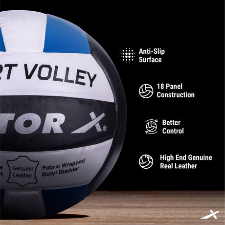 Vector X Court Volley 18 Panels Pu Pasted Volleyball - Size: 4(Pack of 1)