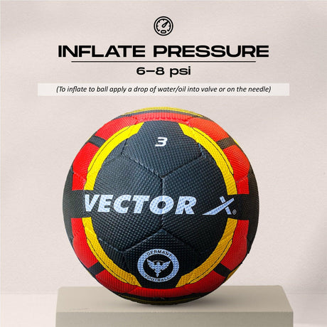 VECTOR X Germany Rubber Moulded Football - (Pack of 1, Red, Black)