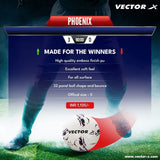 Vector X 32 Panel Phoenix PU Thermofused FIFA Approved Indoor/Outdoor Futsal Football with Latex Bladder,Suitable for Match and Training for Adults 15+ Years
