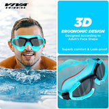 Viva Swimming Discovery Mask Goggle Comfortable Cushioned with Adjustable Head Strap Adult Swimming Goggles | Anti Fog, UV Protection, No Leakage, 180° Clear Wide Vision for Adults Men Women Teenagers