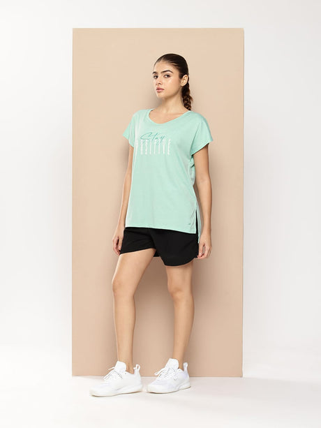 Women's Yoga Tee with Back Mesh Panel
