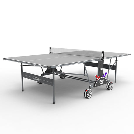 STAG GLOBAL Bali Outdoor Table Tennis Table | 4mm top Thickness with 2 TT Rackets | 6 Balls | 1 Table Cover & Clamp Net