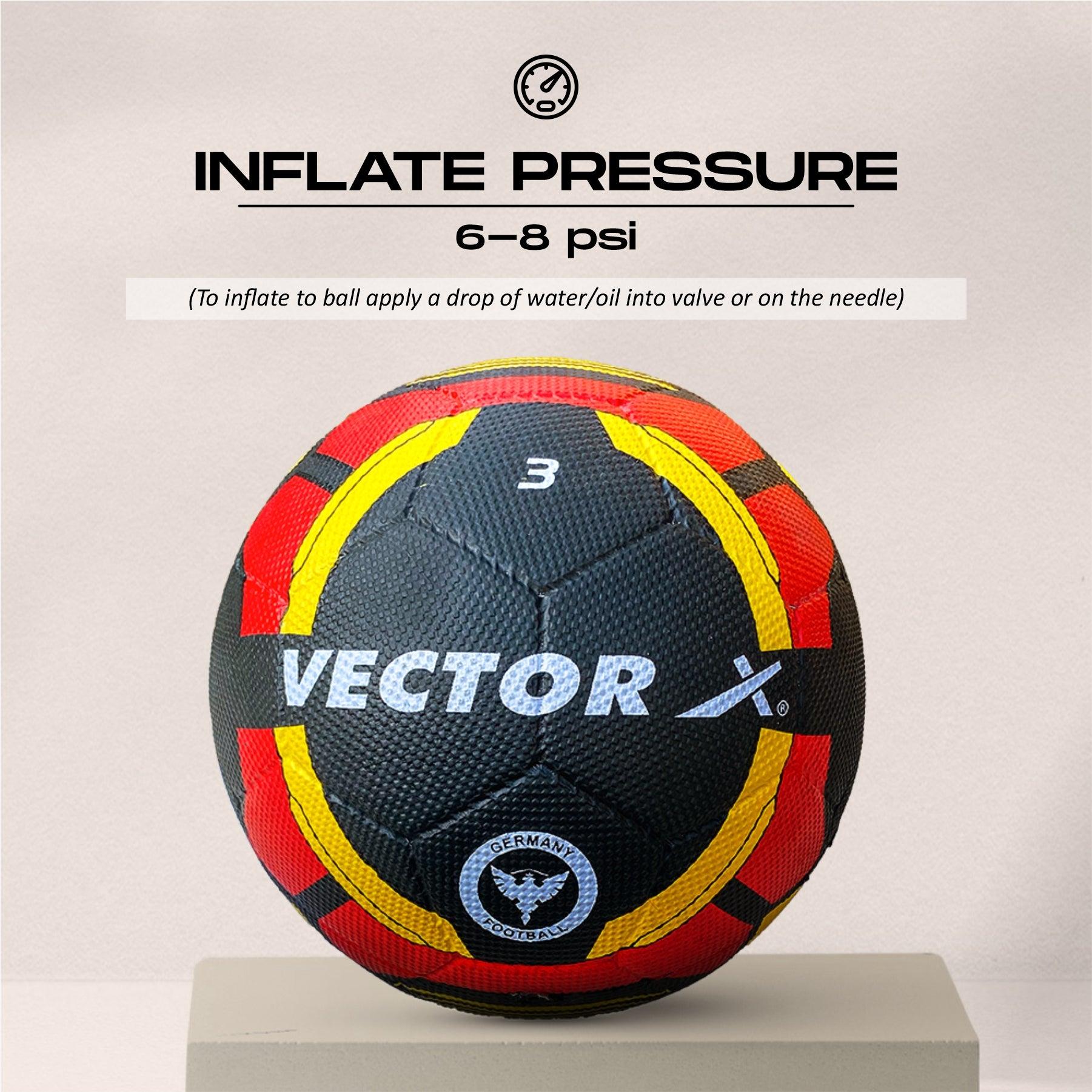 VECTOR X Germany Rubber Moulded Football - (Pack of 1, Red, Black)