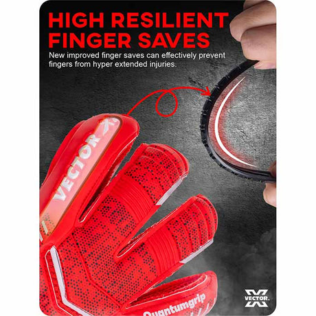 Vector X Quantum Goalkeeper Gloves, Soccer Gloves, Goalie Gloves, Breathable Football Gloves| 4mm Latex Material to Give Protection| for Kids Youth & Adult