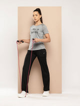 Alcis Women Light Grey  Chest Printed Tee