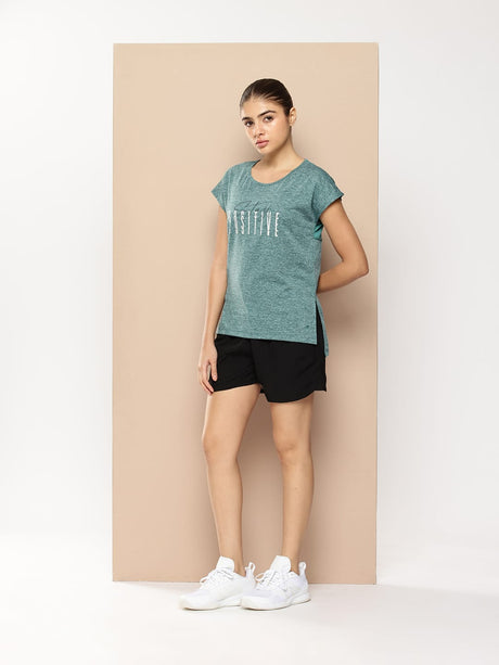 Pack Of 2 Women Yoga Tee Peach & Teal