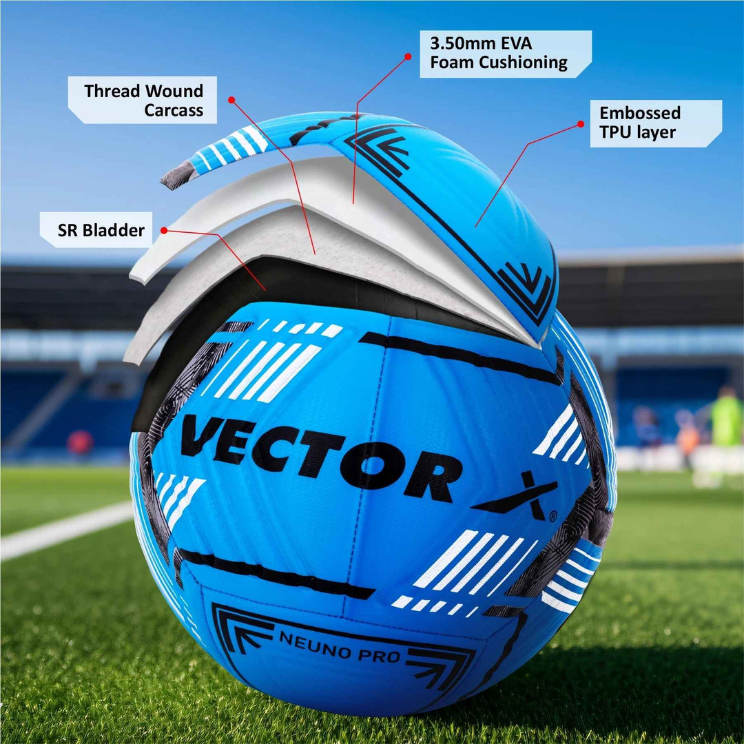 VECTOR X Premium Neuno Pro TPU 3D Embossed Machine Stitched Football - (Standard, Pack of 1)