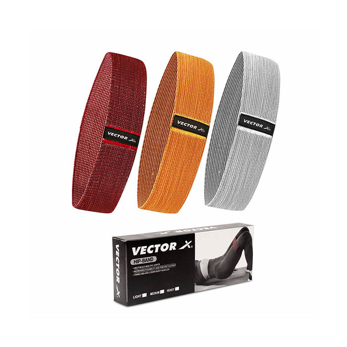 Vector X Fabric Resistance Band -Loop Band for Exercise Hip Band for Hip, Legs, Stretching, Toning Workout. Mini Loop Booty Bands for Glutes, Squats Exercise Usable in-Home & Gym