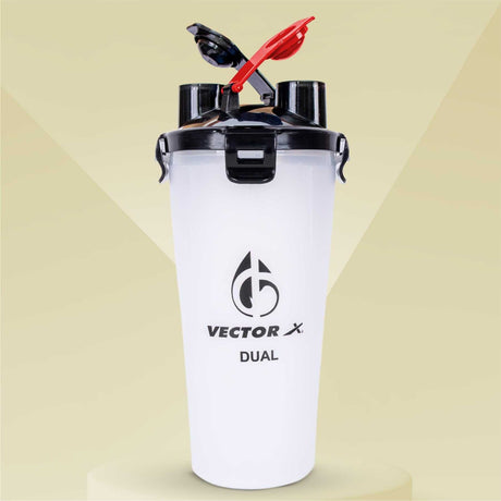 Vector X Dual Shaker/Sipper Bottle with two Compartment for Storing Different Drinks (PACK OF 1)