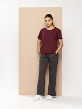 Alcis Women Regular Fit Cotton Lycra Tee