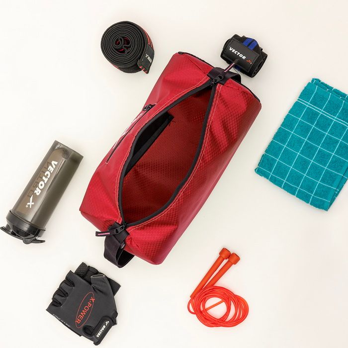 Vector X Attacker Polyester Gym Bag|Shoulder Bag|Sports Bag|Sports & Travel Bag|Duffle Bags for Men & Women|Exercise and Fitness|Black | Capacity - 20 Liter