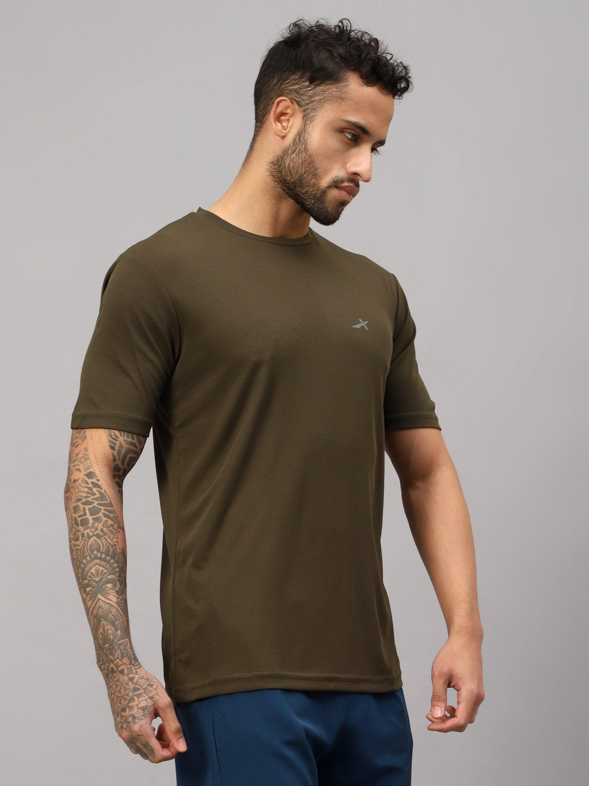 Vector X OMT-168 Mens Wear Polyester Solid Round Neck Half Sleeves T-shirt For Court Games, Cricket, Golf, Running, Training, Athletic Sports Moisture Wicking Tshirt