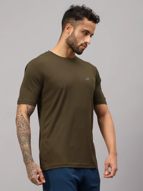 Vector X OMT-168 Mens Wear Polyester Solid Round Neck Half Sleeves T-shirt For Court Games, Cricket, Golf, Running, Training, Athletic Sports Moisture Wicking Tshirt