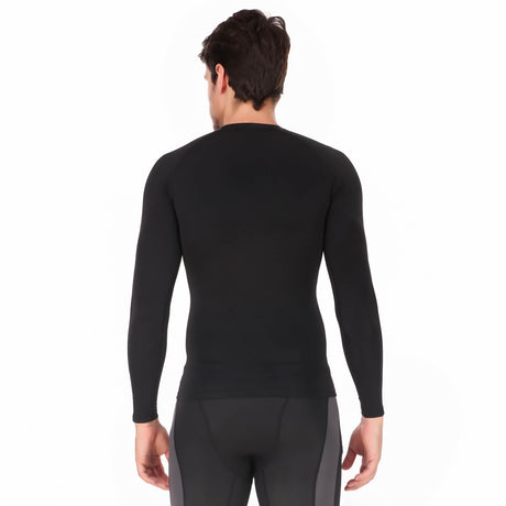 Nylon DC Compression Tshirt Fullsleeves Tights For Men (Black/Dark Grey)