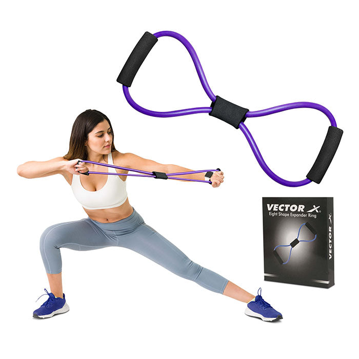 Vector X Resistance Bands, Figure 8 Exercise Bands Thermoplastic Elastomer Rubber (TPER) Material for Stretching Arms, Chest Expander, Yoga Gym Fitness Pulling Rope|Toning Tube|Gym Exercise for  Equipment for Home Workout|Ideal for Men & Women
