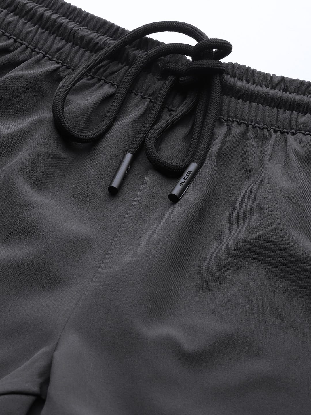 Alcis Women Charcoal Grey Solid Regular Fit Running Shorts
