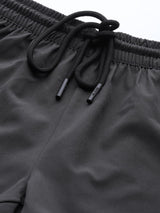 Alcis Women Charcoal Grey Solid Regular Fit Running Shorts