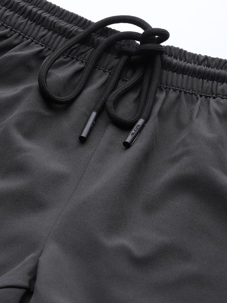 Alcis Women Charcoal Grey Solid Regular Fit Running Shorts | Alcis
