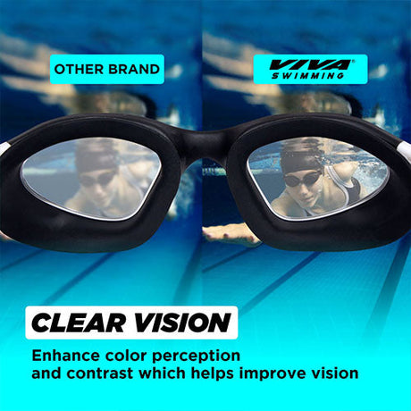 Viva Swimming Atlanta Swimming Goggles| Anti-Fog, UV Protection|One Piece Silicon|For professional Swimmer|Fully Adjustable Strap|Branded Case Packing