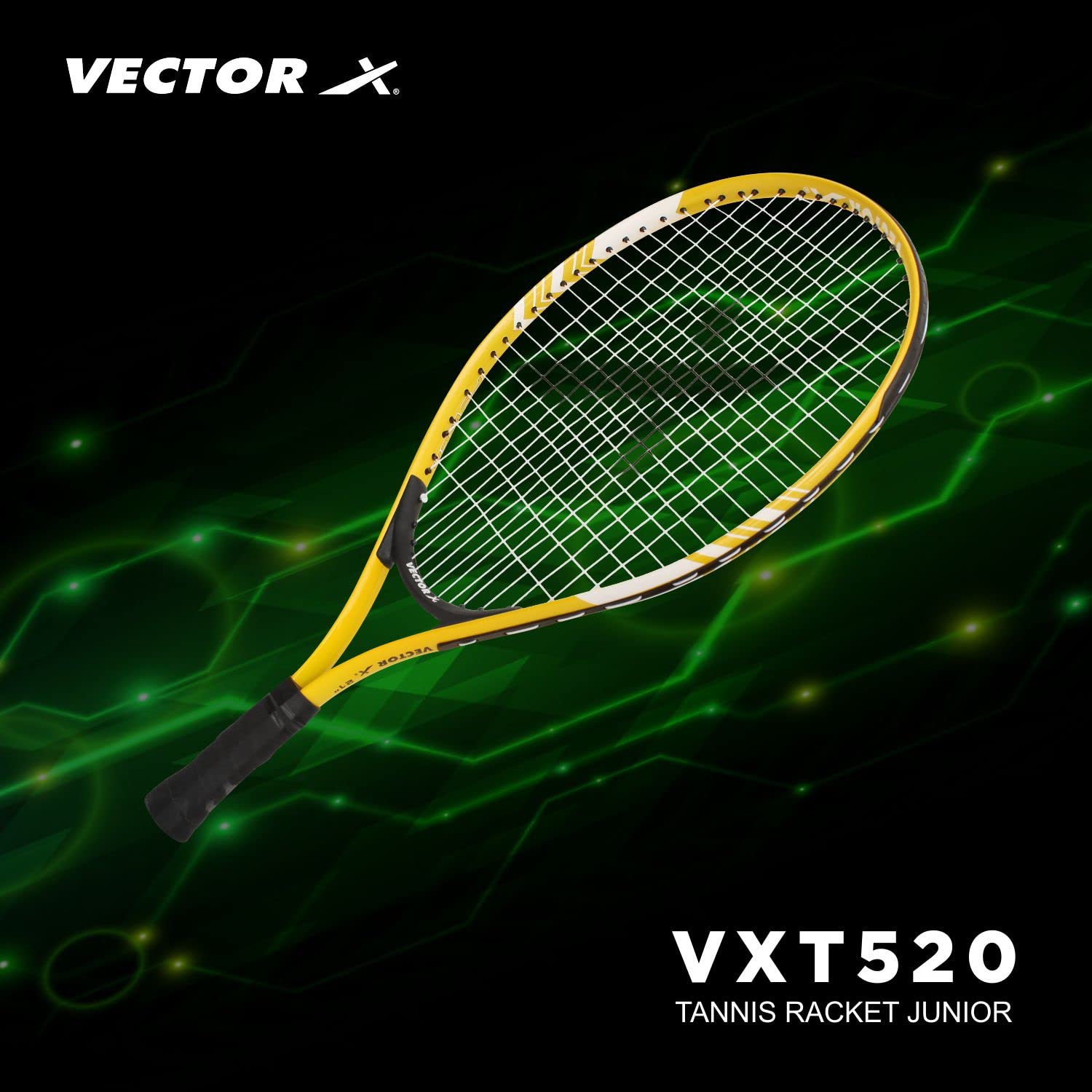 Vector X VXT-520(21",23",25"26",27") Adult Recreational Strung Tennis Rackets, Super Lightweight Oval Shape Tennis Racquet for Student,Training,Tennis and Beginners, Outdoor Games