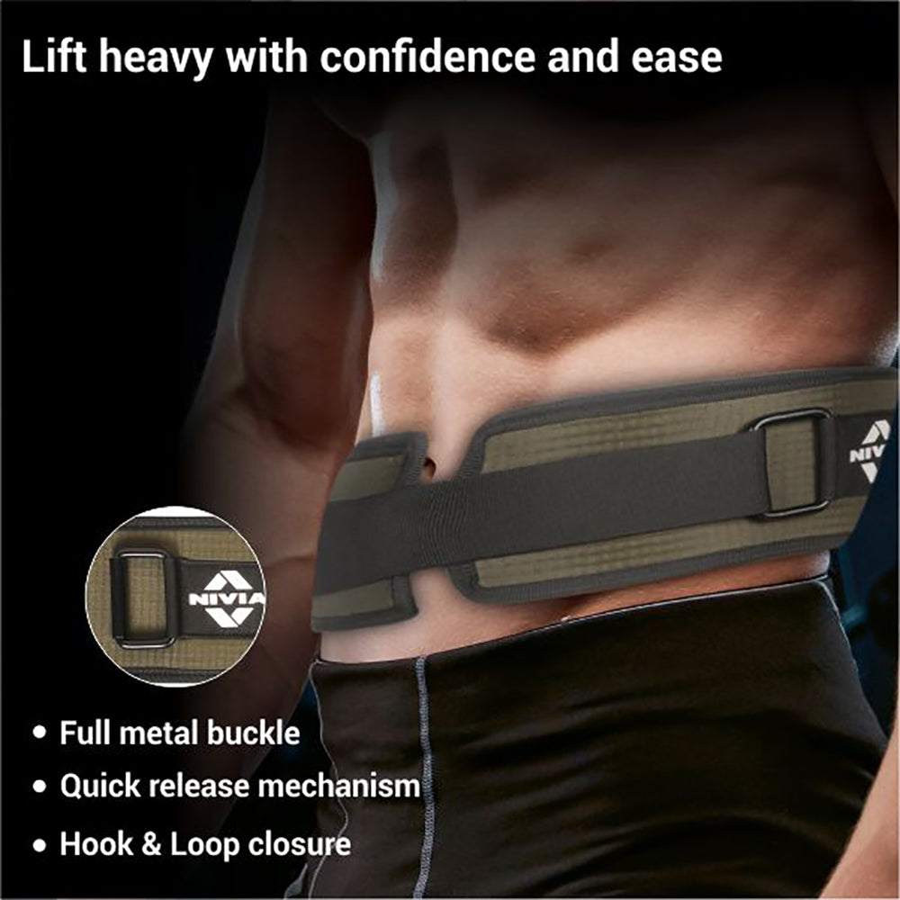 Nivia 4" Straight Support Wide for Weightlifting Gym Belt