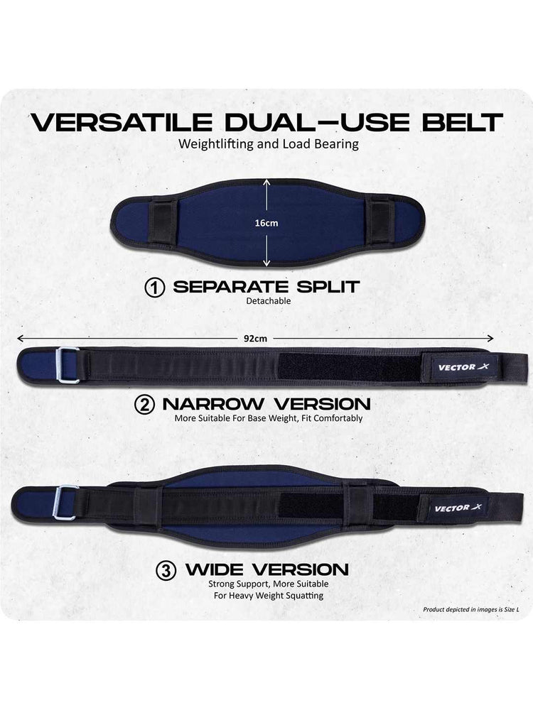 Vector X Go Fit 6 Inch Weight Lifting Gym Belt Quick Locking Gym Belt Fitness Weightlifting Belt for Squats, Weightlifting and Strength Training