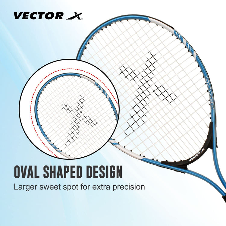 Vector X VXT-520(21",23",25"26",27") Adult Recreational Strung Tennis Rackets, Super Lightweight Oval Shape Tennis Racquet for Student,Training,Tennis and Beginners, Outdoor Games