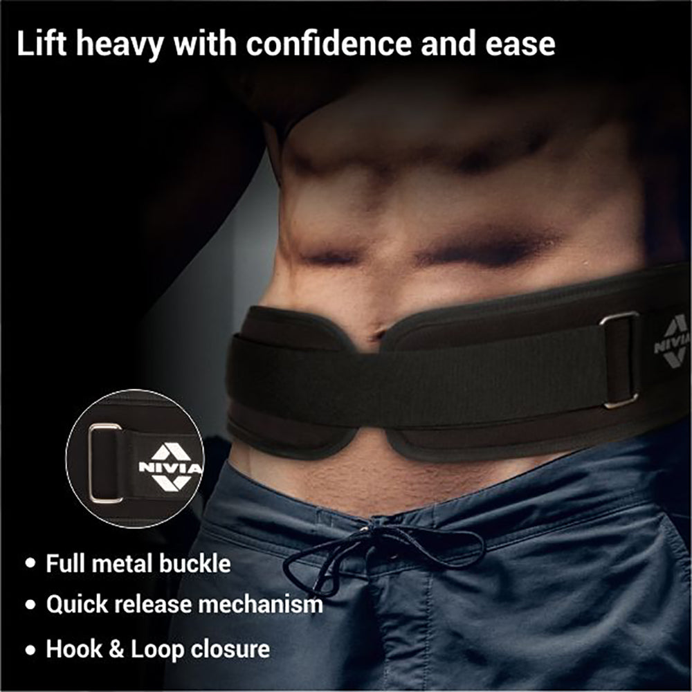 Nivia 4" Straight Back Weightlifting Gym Belt