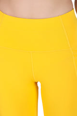 Nylon 4 Pocket Compression Legging/Tights For Women (Yellow)