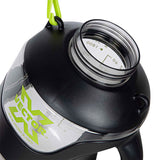 Vector X Big-G Gallon 2200 ml Plastic Water Bottle with Time Marker|Non Slip Side Handle|Strong and Adjustable Strap|Durable Top Carry Handle|Reusable Gym Sports Outdoor Large 2.2 LTR Water Jug BPA-Free, Unbreakable, Freezer Safe (Black)