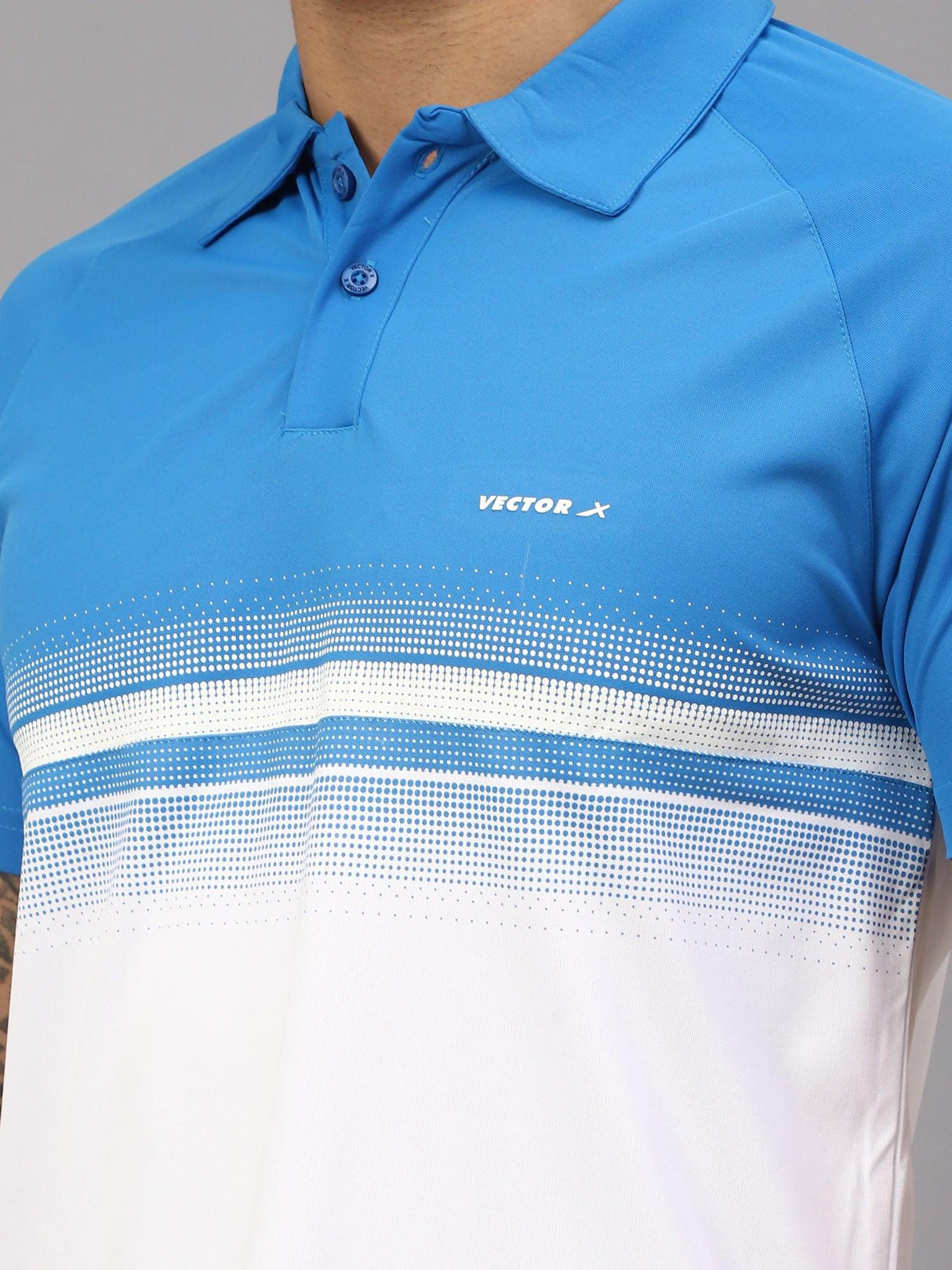 VECTOR X OMT-259 Mens Polo Collar Neck Colourblocked T-Shirt