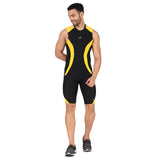 Nylon DC Curve Compression Shorts and Half Tights For Men (BLACK/YELLOW)
