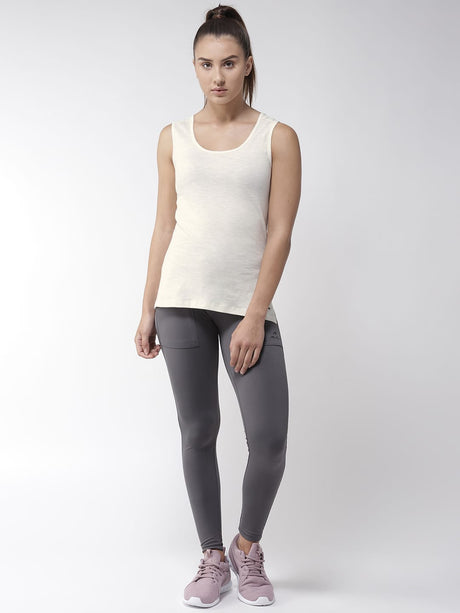 Alcis Women Off-White Solid Top | Alcis