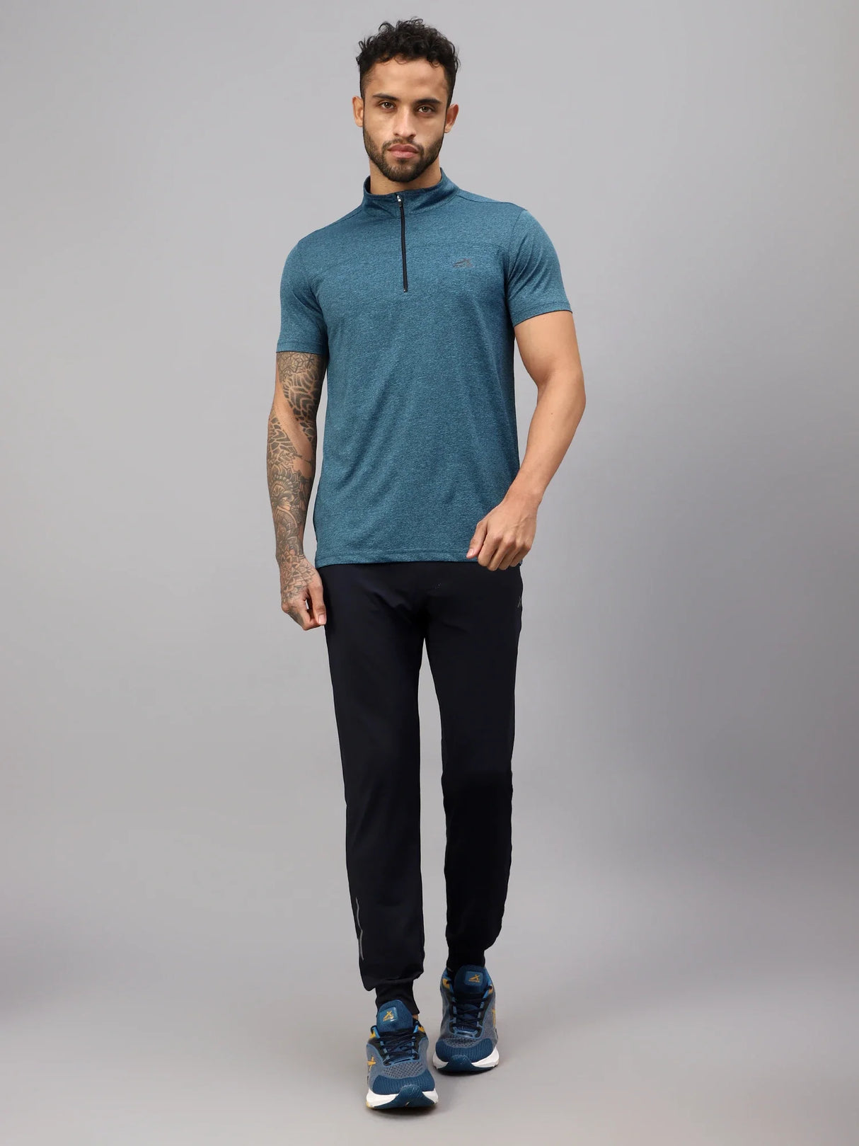 Vector X Mens Gym Fitness Body Fit Ban-collar T-shirt Jersey