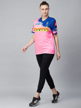 Alcis Women Pink Printed Rajasthan Royals Replica Match Day Jersey