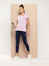 Alcis Women Slim Fit Yoga Tee with Back Mesh Panel