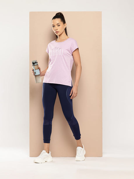 Alcis Women Slim Fit Yoga Tee with Back Mesh Panel