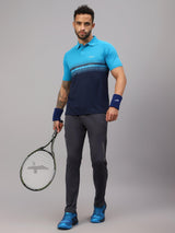 VECTOR X OMT-259 Mens Polo Collar Neck Colourblocked T-Shirt