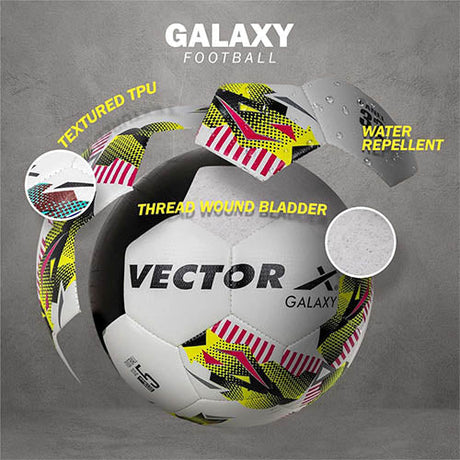 Vector X Galaxy TPU Machine Stitched Football|Training|Match |Sports|Playing |Practice|Indoor Outdoor Soccer Ball|Durable & Water-Resistant ball for Practice  Size 5