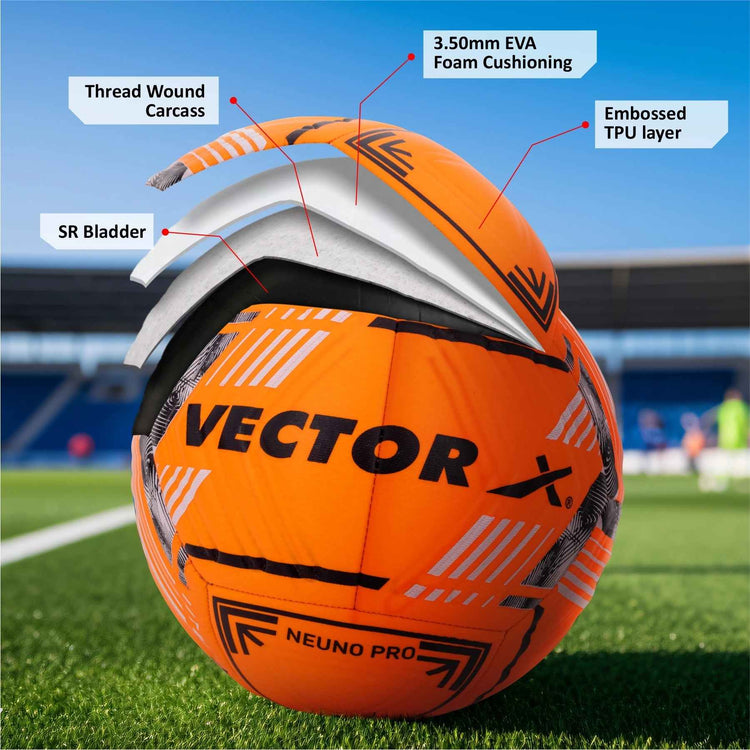 VECTOR X Premium Neuno Pro TPU 3D Embossed Machine Stitched Football - (Standard, Pack of 1)