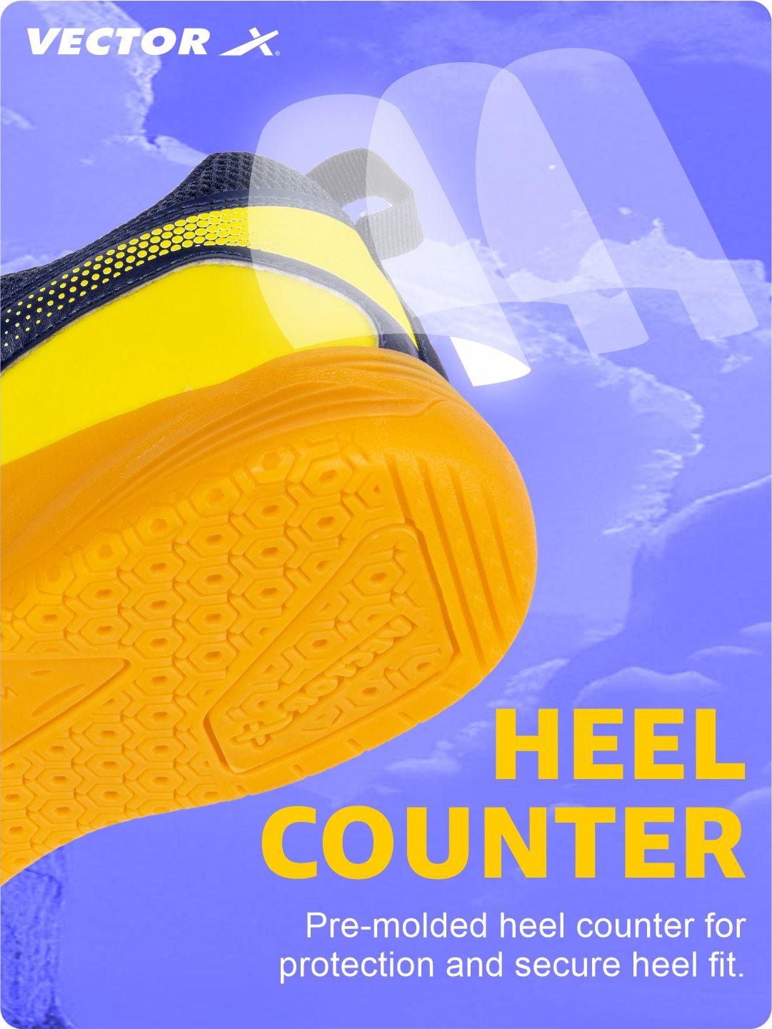 VECTOR X Ranger 7.0 Power Cushion Rubber Outsole Synthetic Mesh Badminton Shoes for Men Lightweight & Comfortable