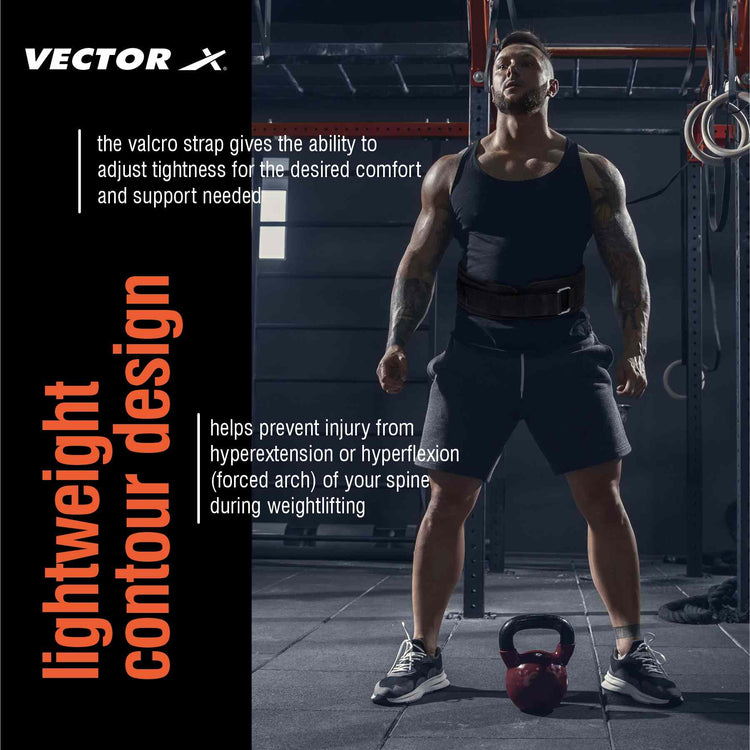 Vector X GB 100 Weightlifting Belt For Men and Women Workout Back Support for Lifting, Fitness, Cross Training and Workout Back Support for Powerlifitng, Squats
