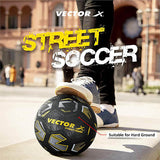Vector X Street Mania 32 Panel Rubberised Material with Latex Bladder Hand Stitched Indoor/Outdoor Water-Resistant Match, Training Football + Pump , For Men Adults 15+ Years Boys Size 5
