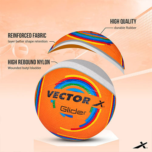 Vector X Glider Volleyball/Rubberized Moulded/Suitable for Indoor/Outdoor/for Men/Women/Kids Rubber Material/Training /Match Ball Needle -Size - 4 (Volleyball)