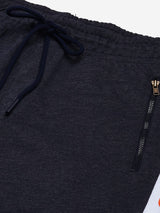 Alcis Men Navy Blue Black Colourblocked Slim Fit Joggers