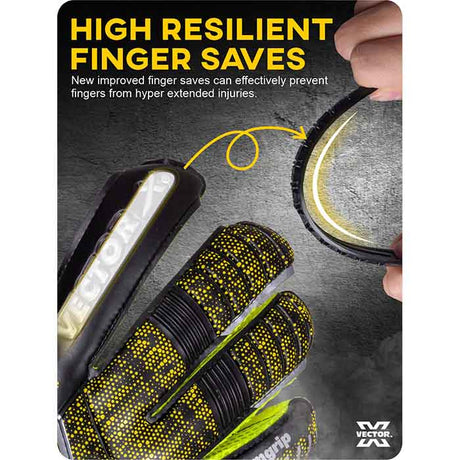 Vector X Quantum Goalkeeper Gloves, Soccer Gloves, Goalie Gloves, Breathable Football Gloves| 4mm Latex Material to Give Protection| for Kids Youth & Adult