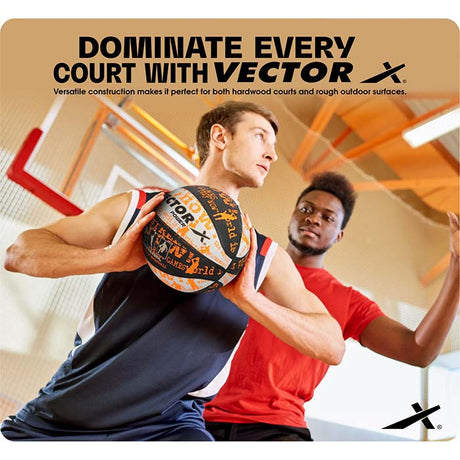 Vector X Power Rubber Moulded Indoor/Outdoor Basketball with Butyl Bladder|(Suitable for Practice/Match/Training) + Free Air Needle